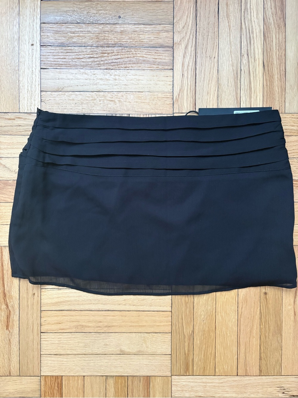 NWT Revolve Lioness Black Chiffon Fabric Pleated Band Mini Skirt Medium